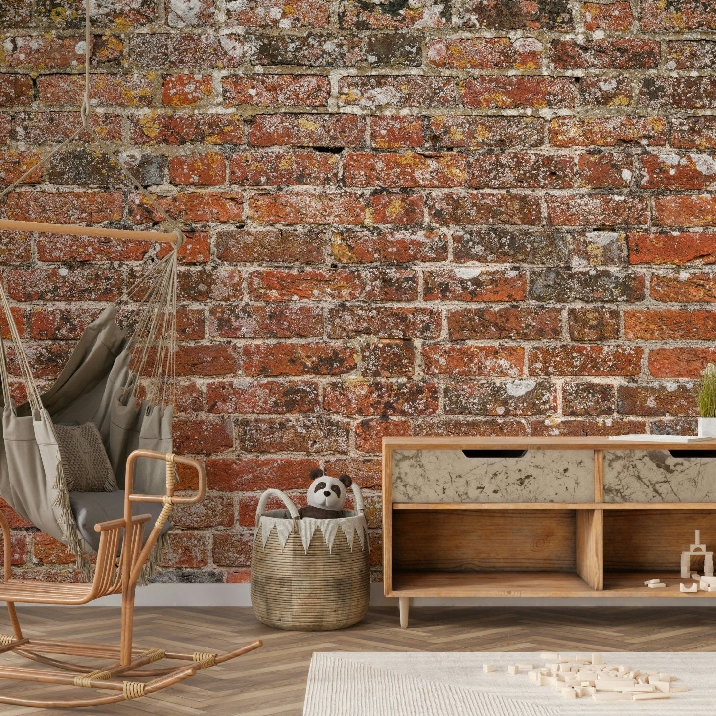 A classic red brick wallpaper for walls., GD5135
