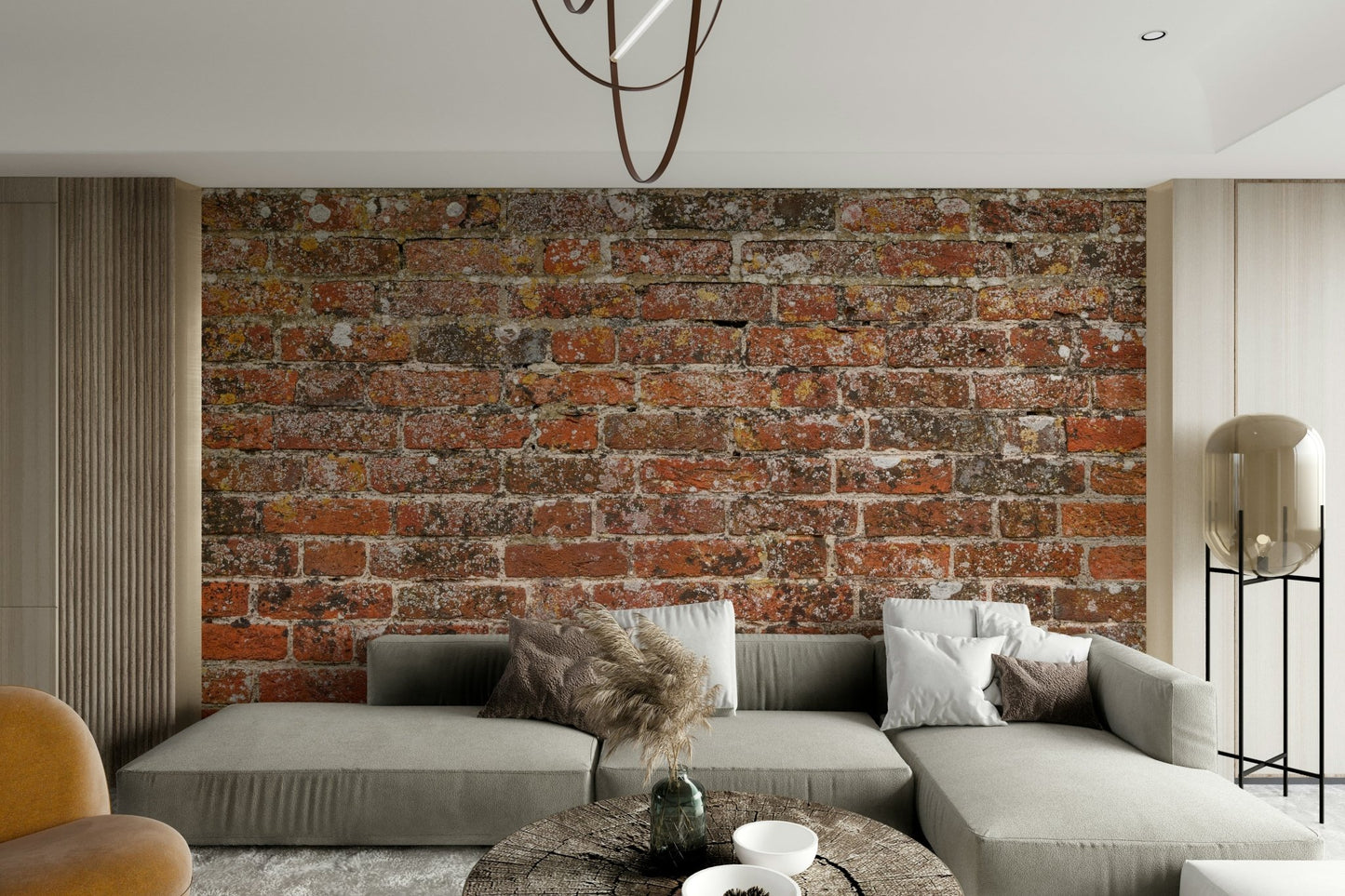 A serene vintage brick wall mural for your decor., GD5135