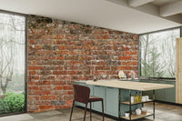 A contemplative classic brick wallpaper mural for a feature wall., GD5135