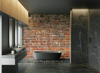 A graceful subtle brick wall mural in rich, red tones., GD5135
