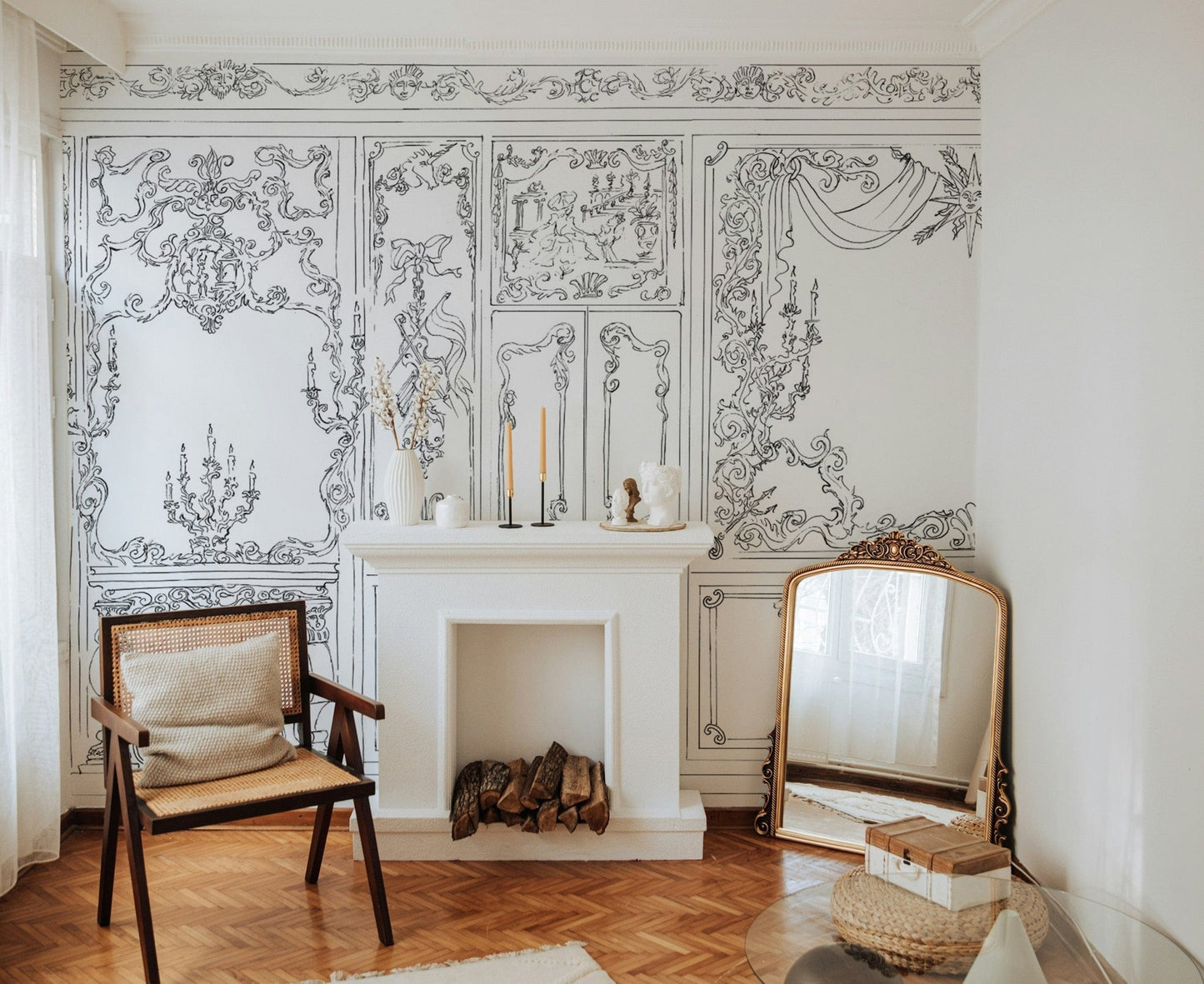 Intricate Classic Rococo Wall Design
