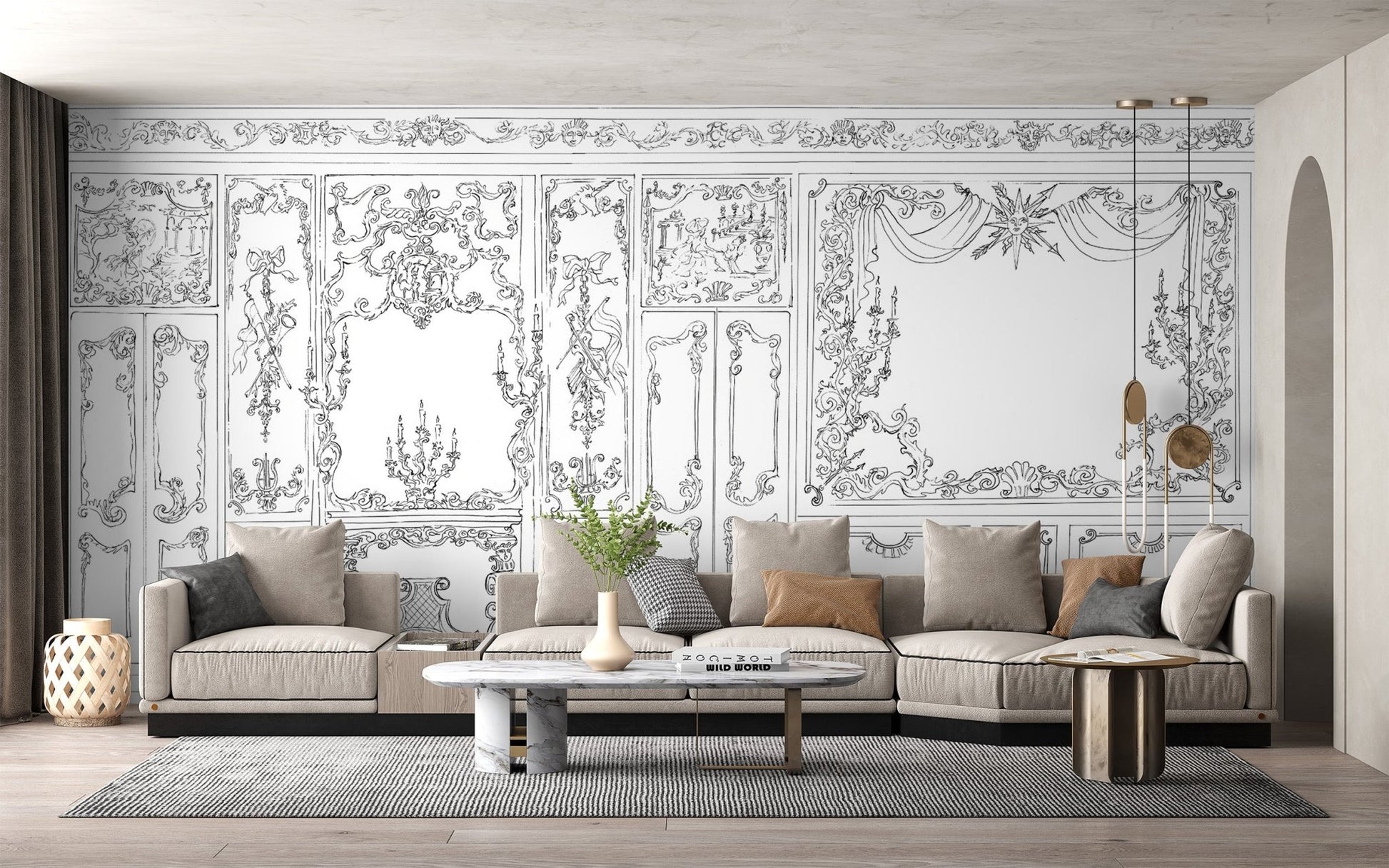 Antique Rococo Decorative Wall Covering
