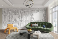 Elegant Baroque Rococo Panel Wallpaper
