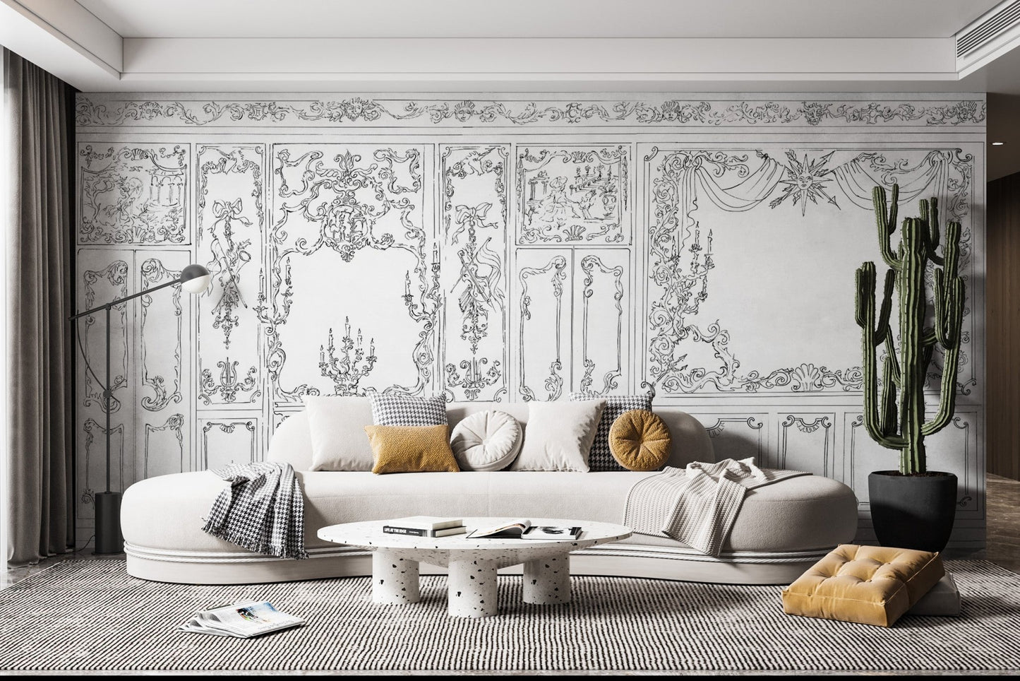 French Rococo Style Vintage Wallpaper
