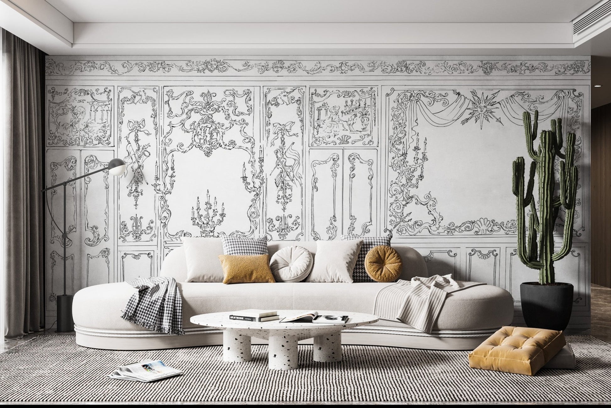 French Rococo Style Vintage Wallpaper
