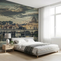 Italian city architecture wall mural artwork