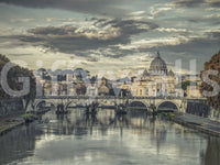 Classic Roman Architecture Wall Mural river scene