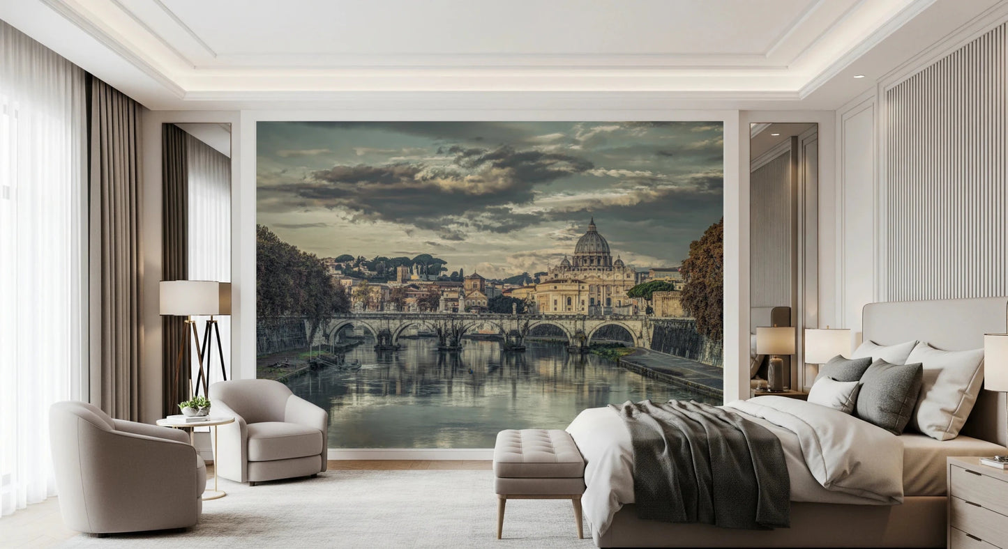 Rome skyline architecture wall mural for office