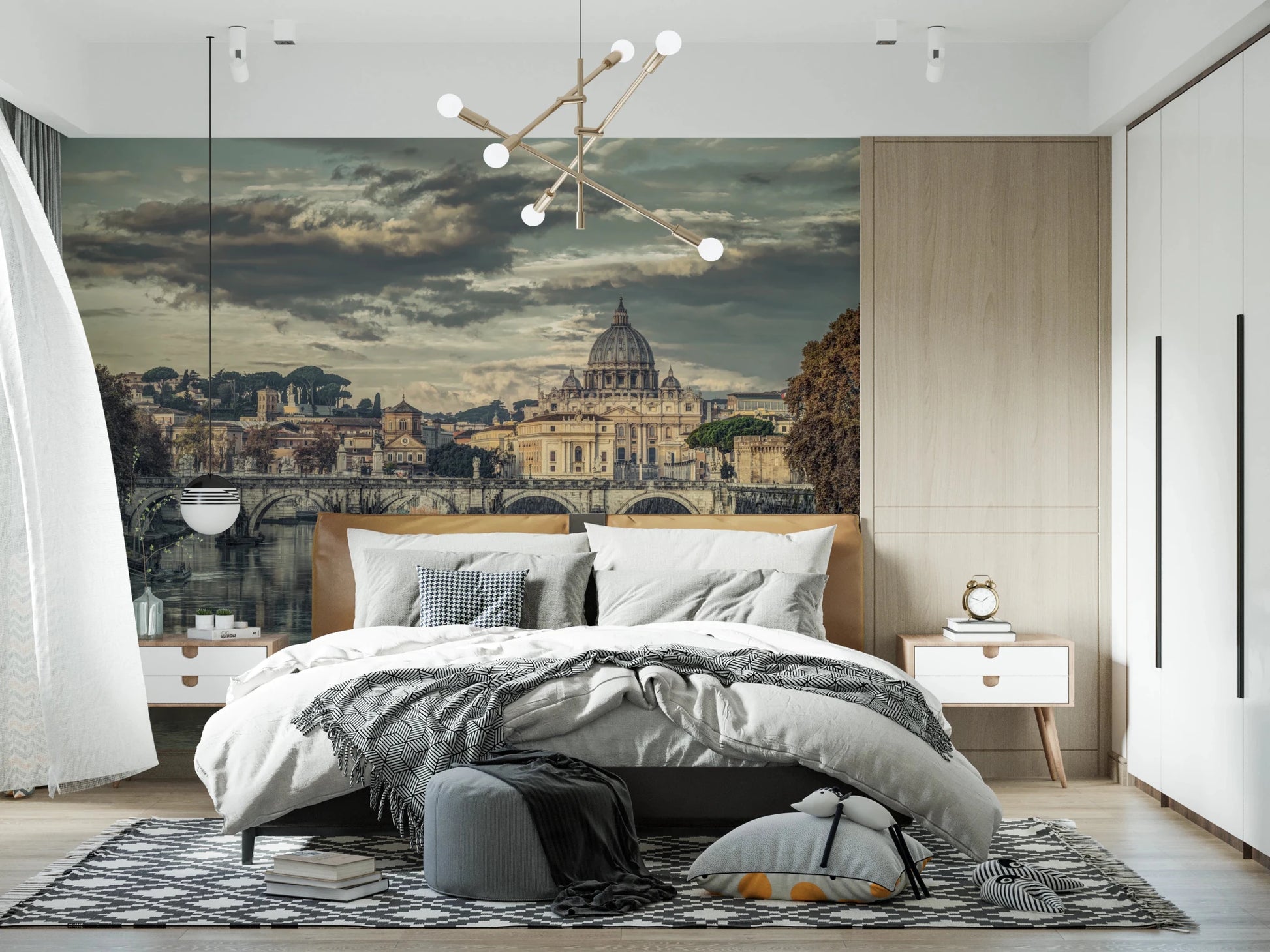 Rome city architecture wall mural for home decor
