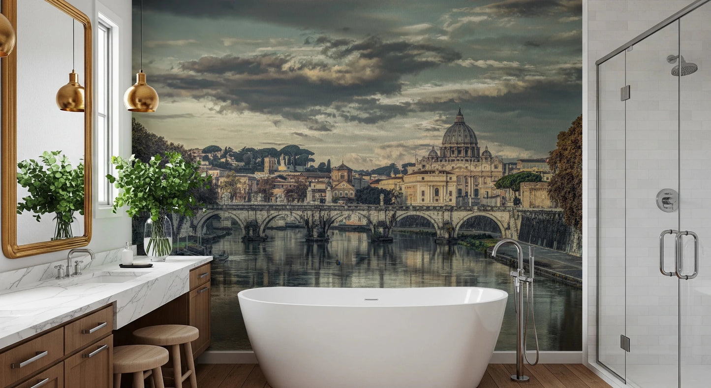 Historic Rome architecture wall mural design