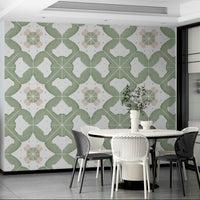 Realistic-looking sage tile mural wallpaper GD4372

