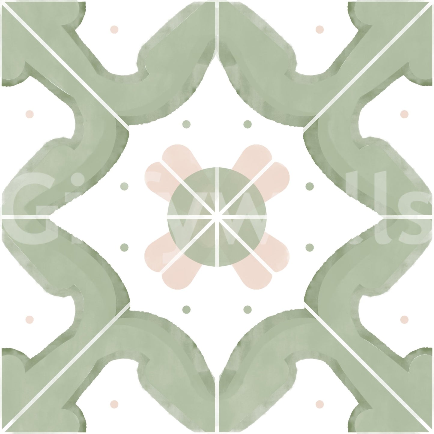 Wallpaper with a pattern of classic squares GD4372

