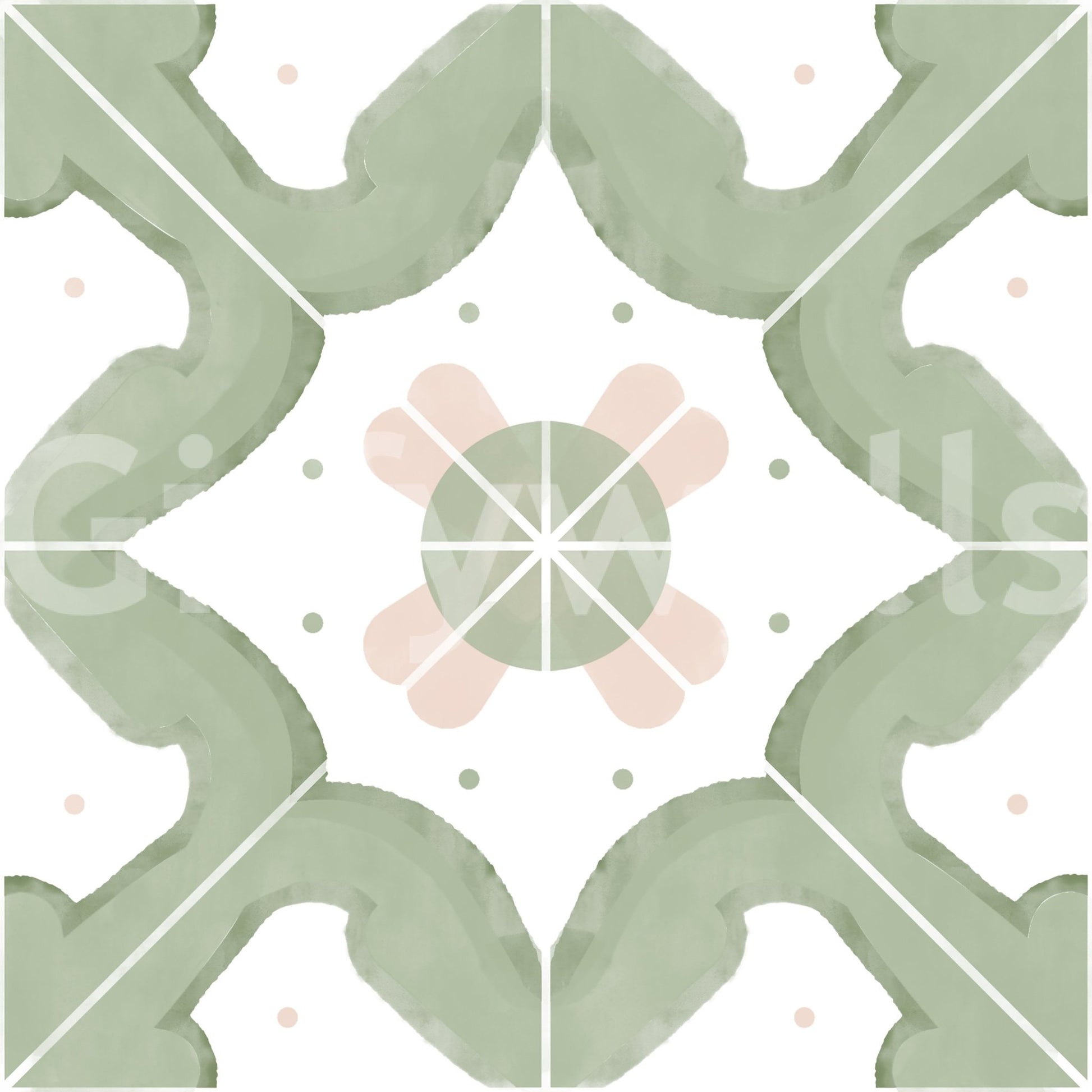 Wallpaper with a pattern of classic squares GD4372

