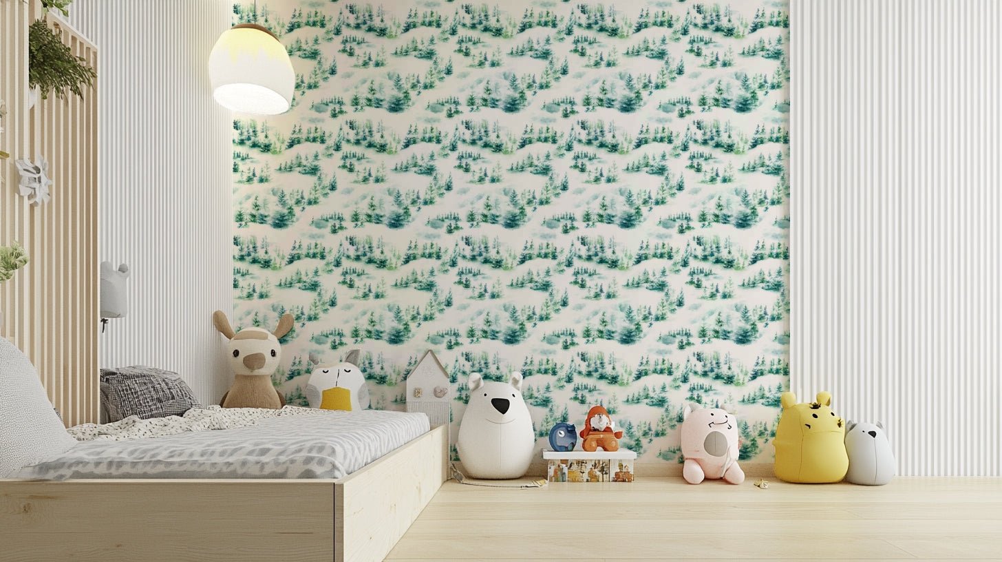 Green tree pattern wall mural

