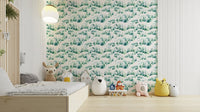Green tree pattern wall mural

