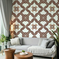 This wallpaper is suitable for a kitchen, a dining room, or a patio.
