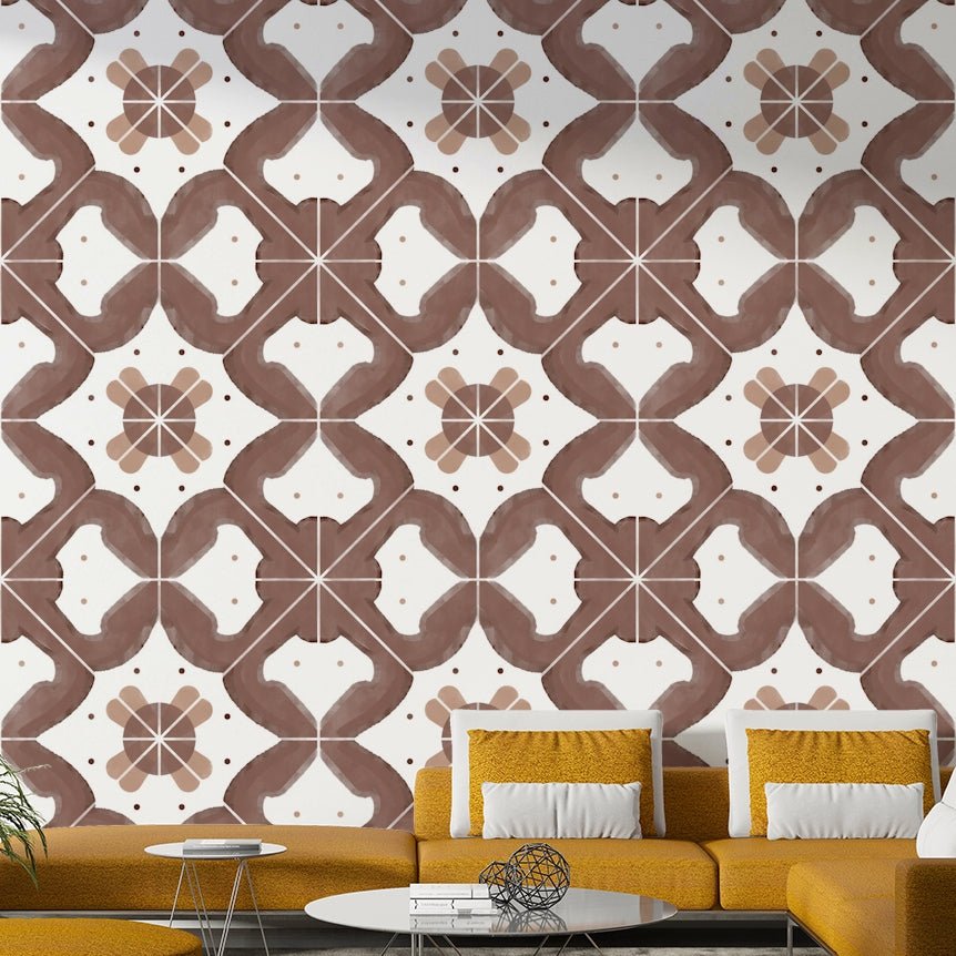 The image features square or hexagonal tiles arranged in a uniform grid.
