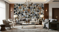 Durable Terrazzo Mix terracotta tones wallpaper option piece
