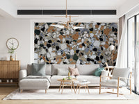 Authentic Terrazzo Mix cement matrix wallpaper finish sheet print