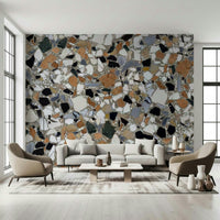 Refined Classic Terrazzo rounded shards wall mural decorative panel