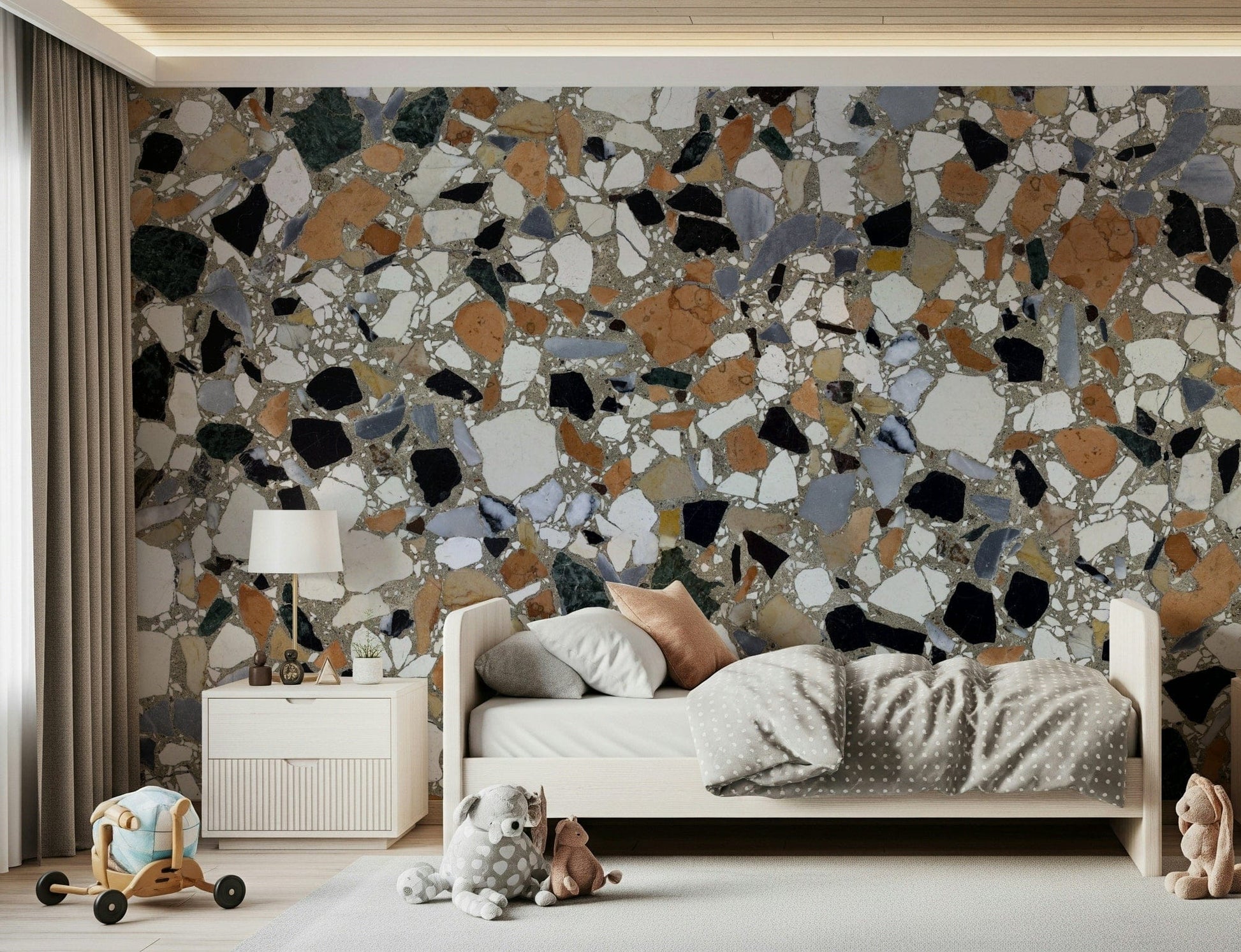 Traditional Classic Terrazzo stone aggregate wall mural pattern style