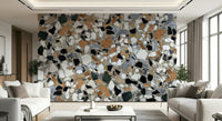Decorative Classic Terrazzo marble pebbles wall mural background detail