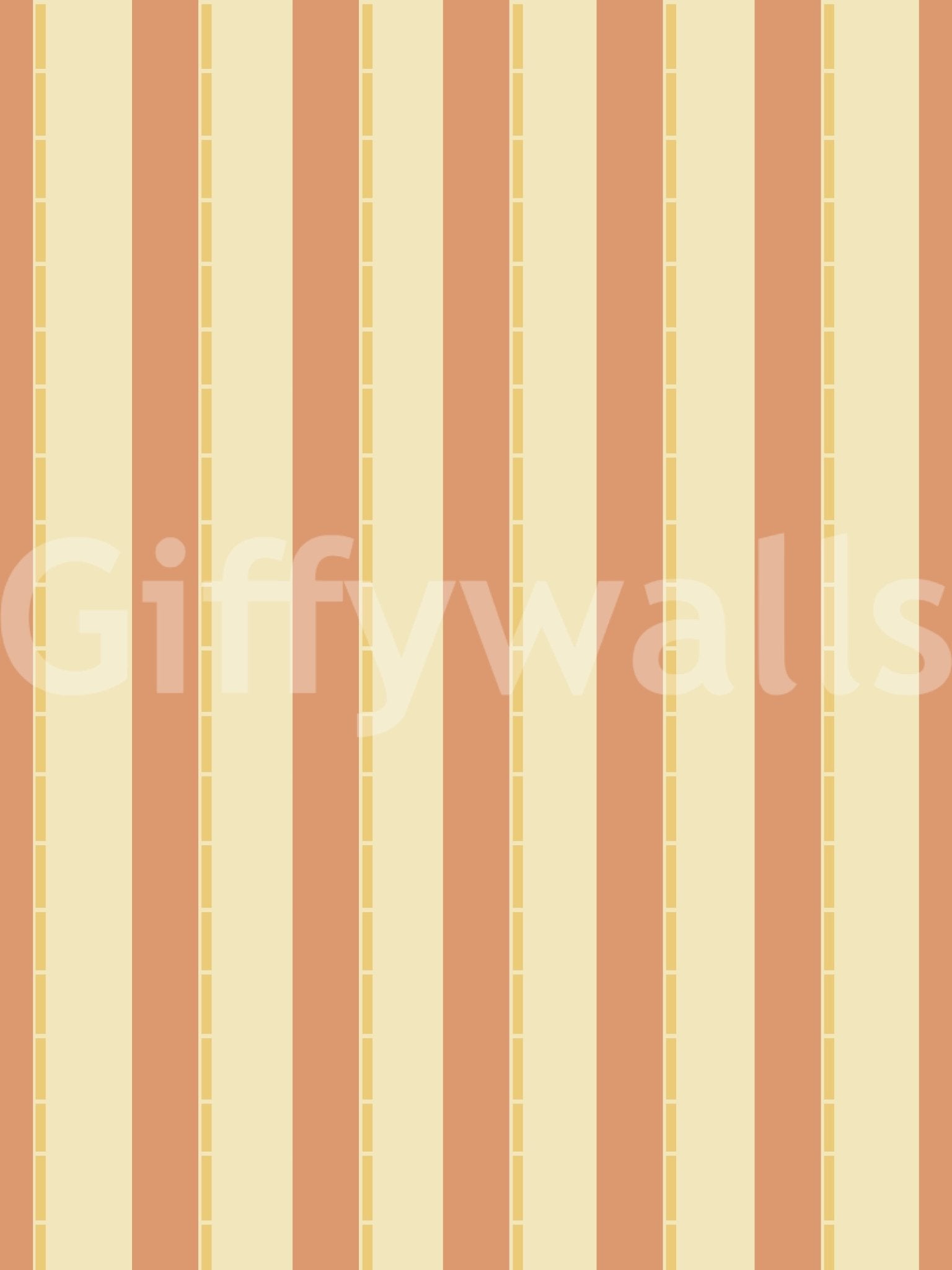 Soft cream and peach Classic Vertical Stripes Wallpaper in a clean vertical repeat
