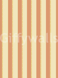 Soft cream and peach Classic Vertical Stripes Wallpaper in a clean vertical repeat