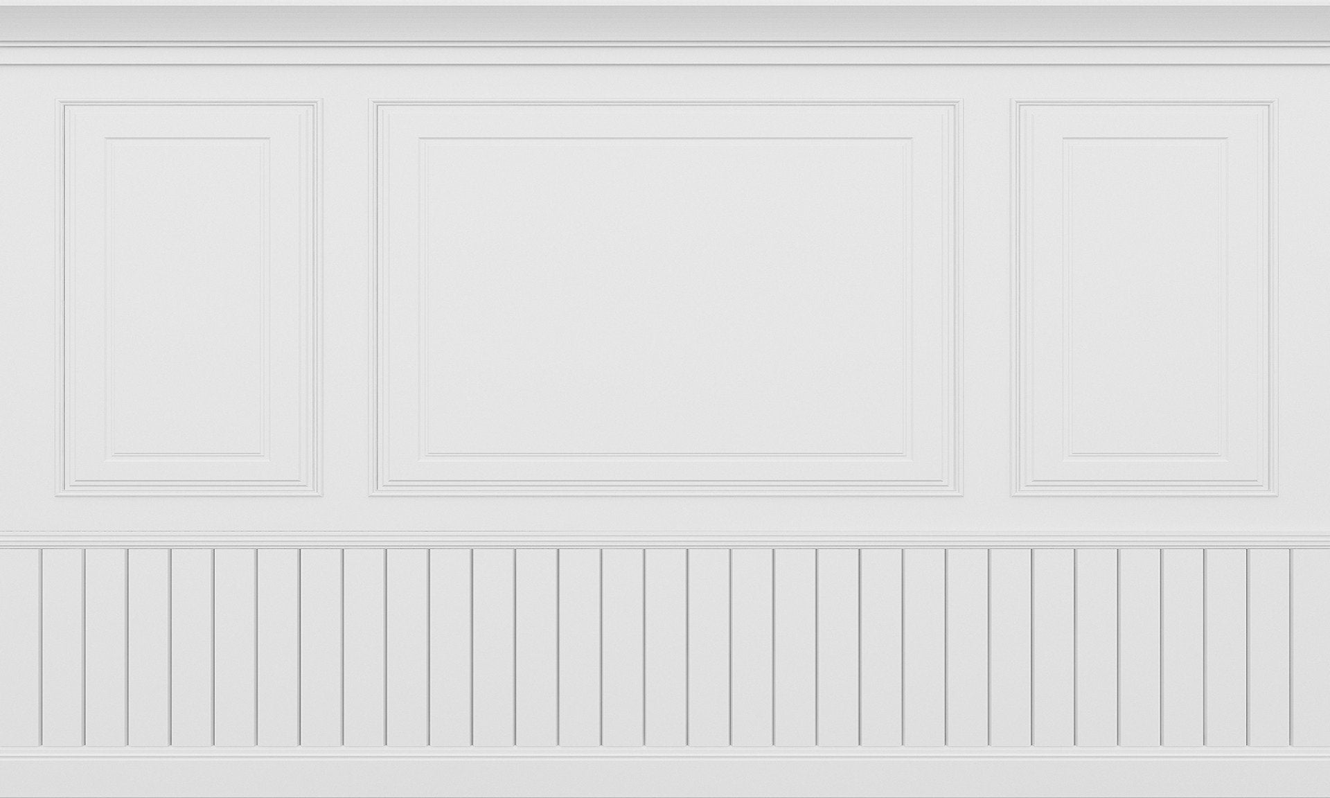 White Wood Panels Wallpaper Mural