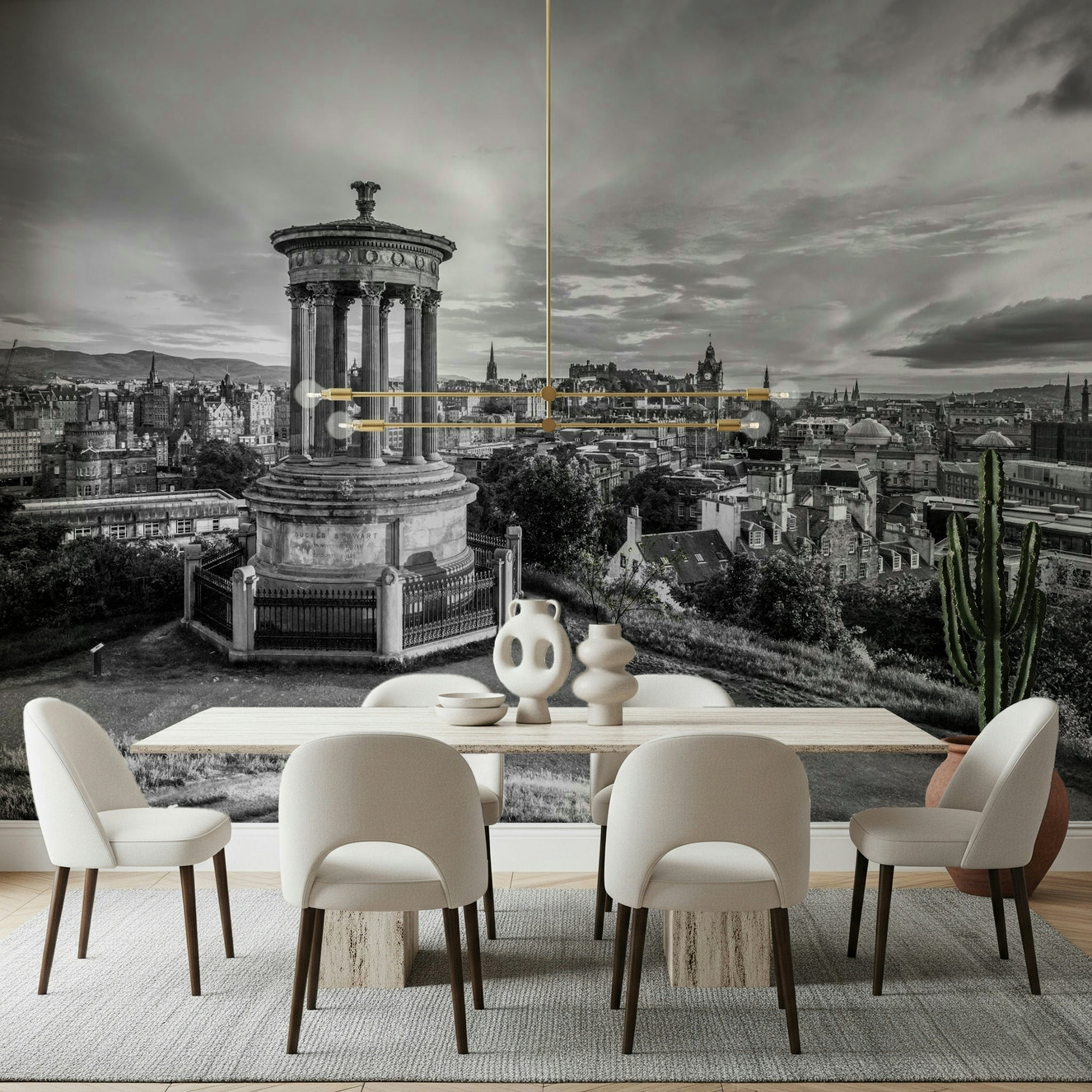 Classical City Charm Wall Mural featuring old-world building facades.
