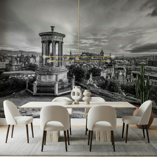 Classical City Charm Wall Mural featuring old-world building facades.