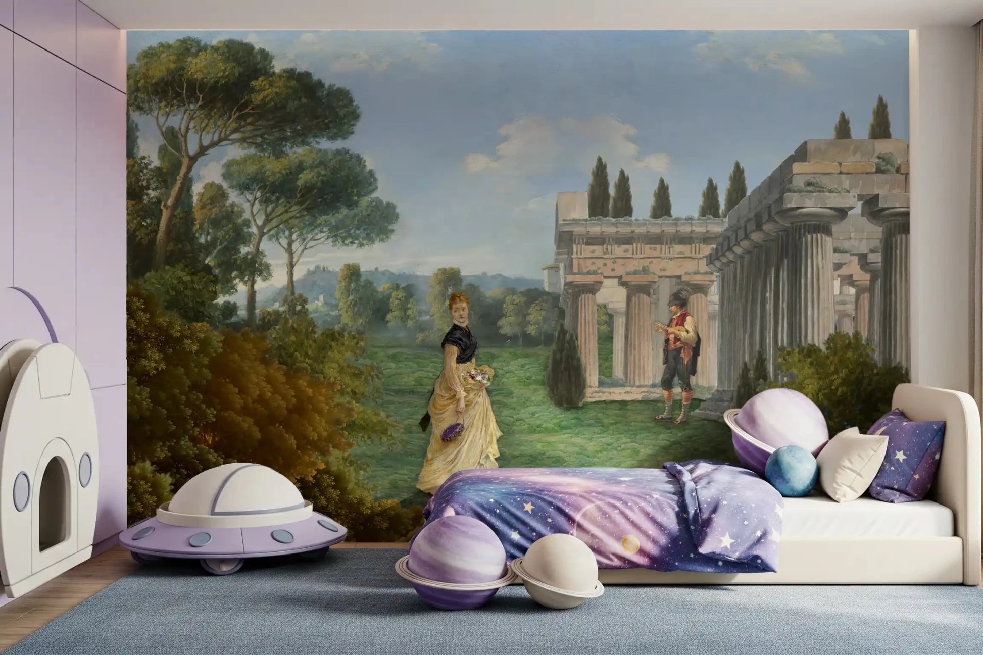 Classical Garden Encounter Wall Mural