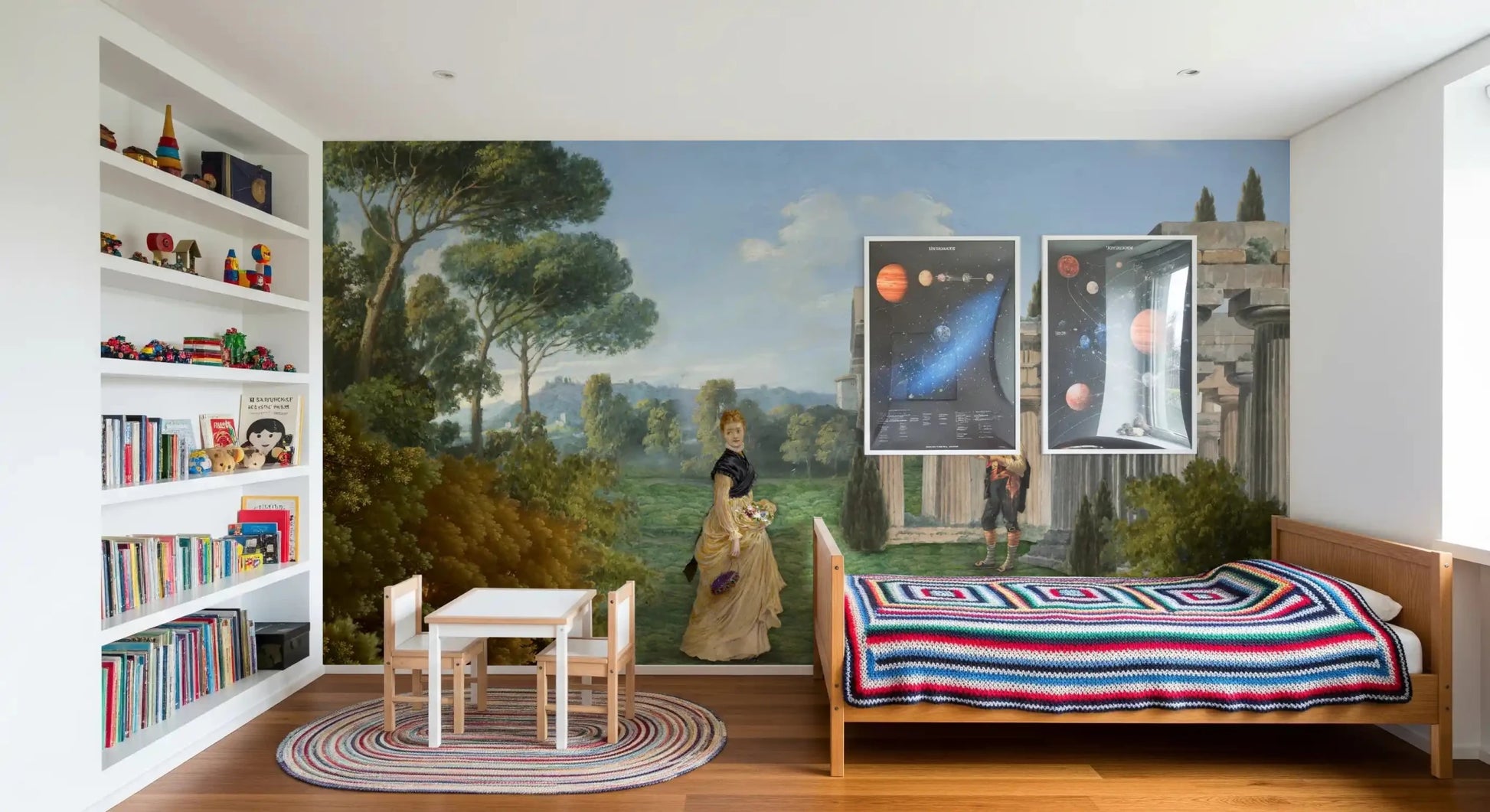 Classical Garden Encounter Wall Mural