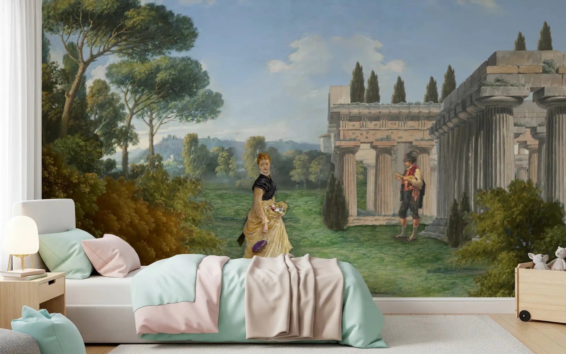 Classical Garden Encounter Wall Mural