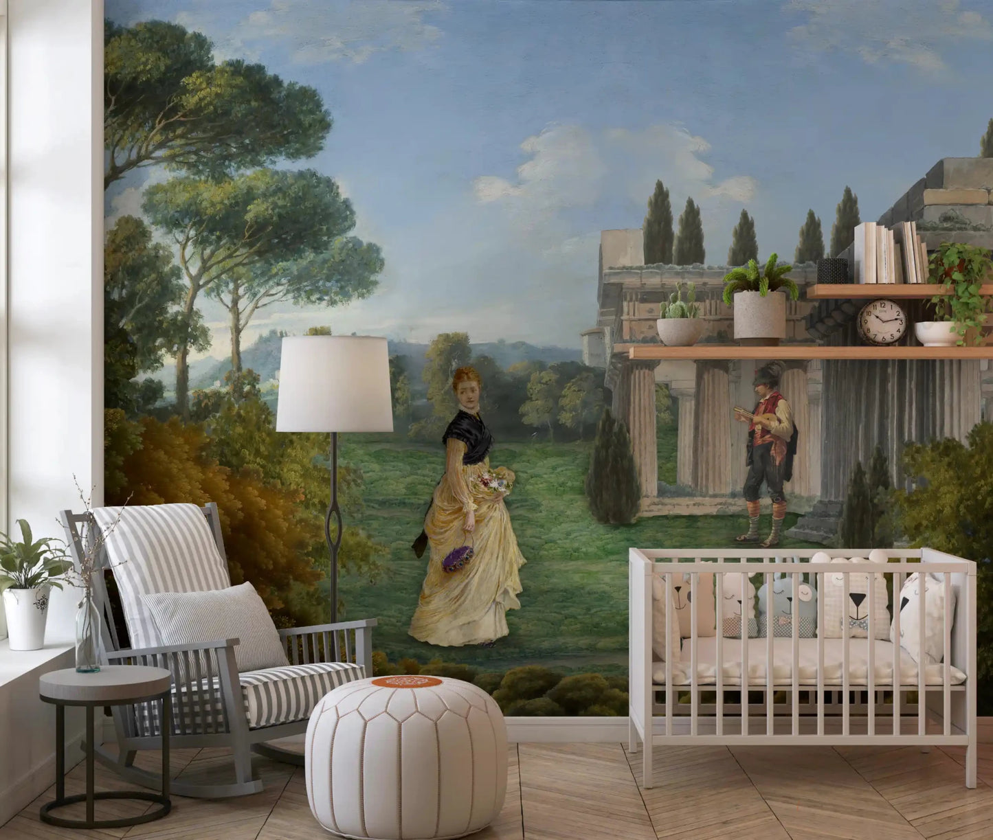 Classical Garden Encounter Wall Mural