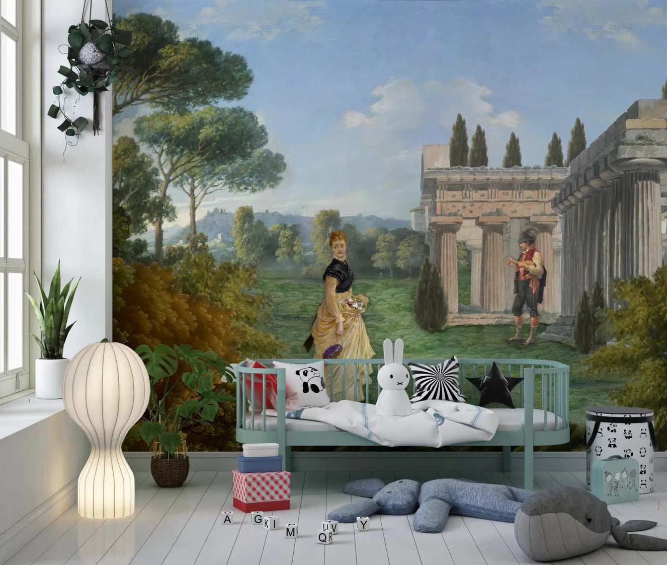 Classical Garden Encounter Wall Mural