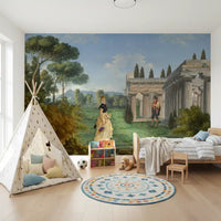 Classical Garden Encounter Wall Mural