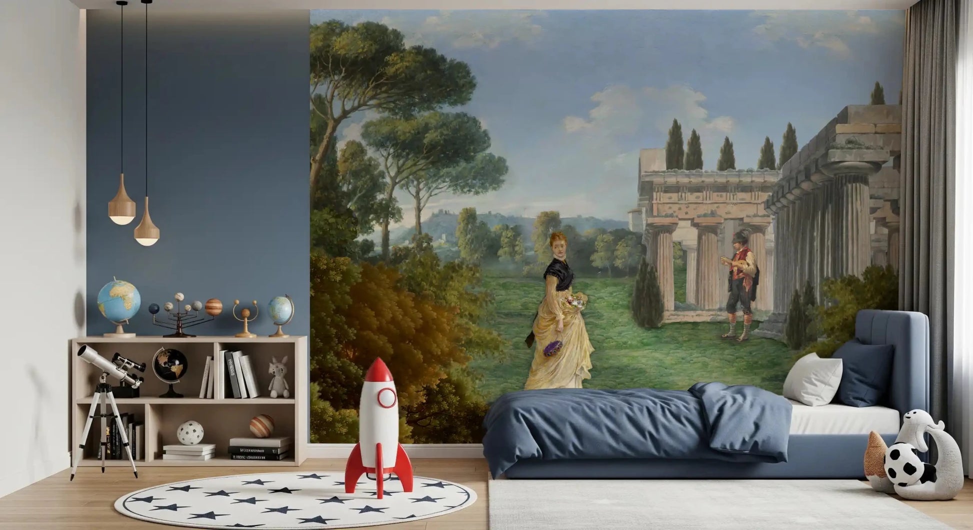 Classical Garden Encounter Wall Mural
