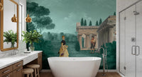 Classical figure scene adds story to this retreat wall mural design, GD9007