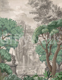 Classical Green Garden Oasis Wall Mural