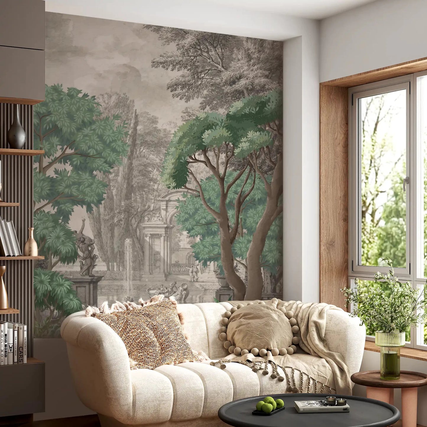 Classical Green Garden Oasis Wall Mural
