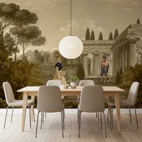 Classical Reverie in Sepia Wall Mural