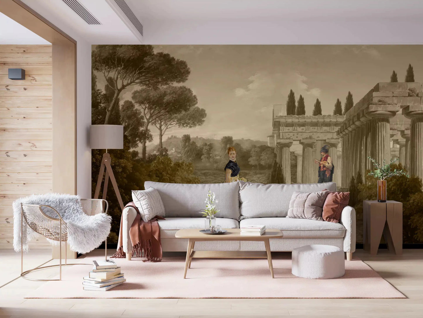 Classical Reverie in Sepia Wall Mural