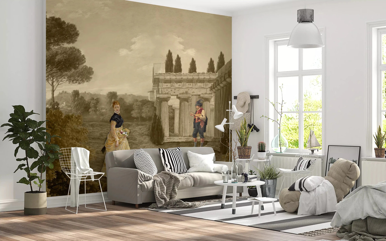 Classical Reverie in Sepia Wall Mural