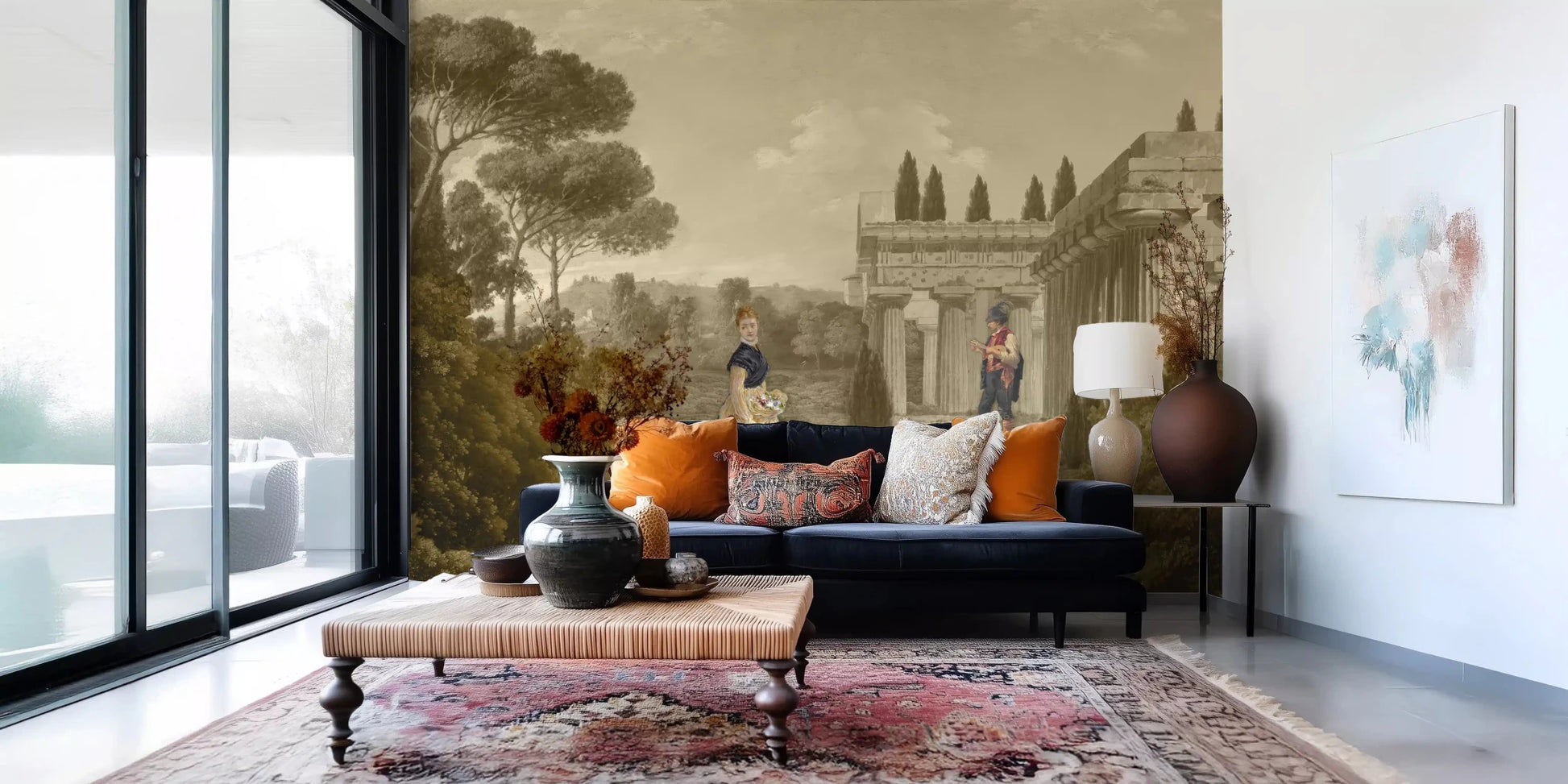 Classical Reverie in Sepia Wall Mural