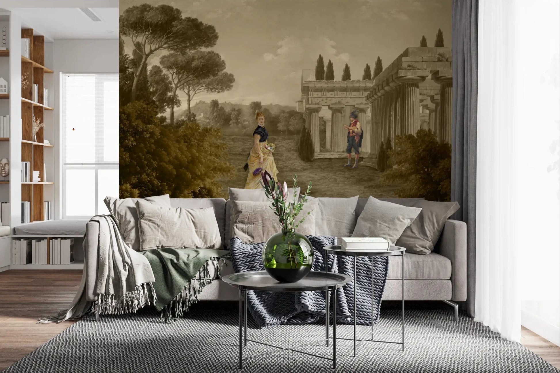 Classical Reverie in Sepia Wall Mural