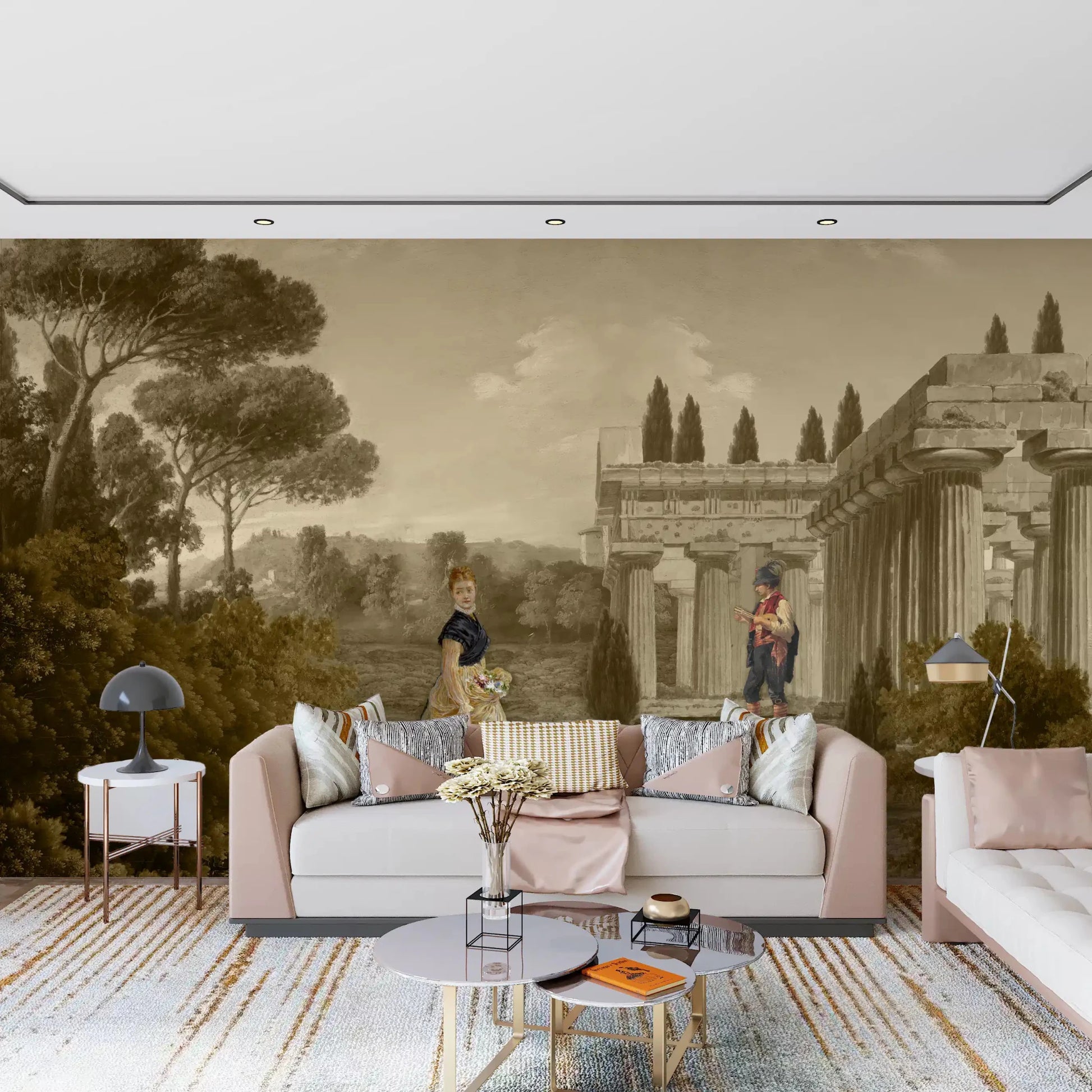 Classical Reverie in Sepia Wall Mural