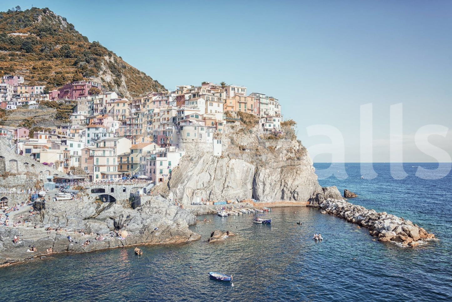 Nautical harbor atmosphere Cliffside Homes View wallpaper mural