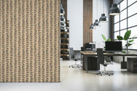 Climbing Vines Stripe Retro Leaves Cream wallpaper, charming botanical stripe, fun look.