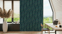 Climbing Vines Stripe Retro Leaves wallpaper for walls, bright, refreshing design.
